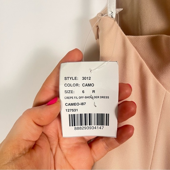 Dessy Collection- OFF-THE-SHOULDER CRISS CROSS BACK TRUMPET GOWN - Picture 10 of 13